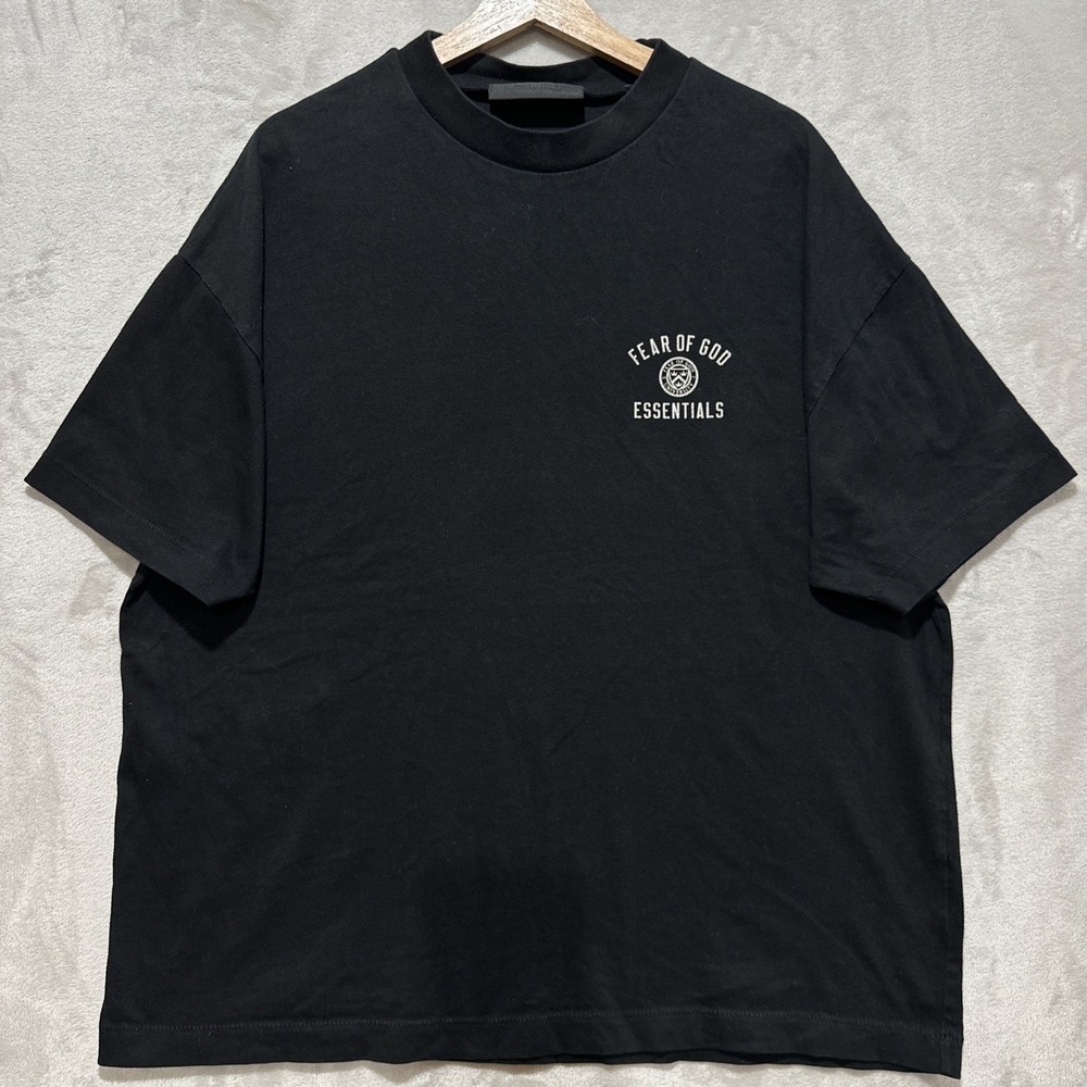 Fear of God Essentials Men's Black Oversized Crewneck Short Sleeve Tee Size XS